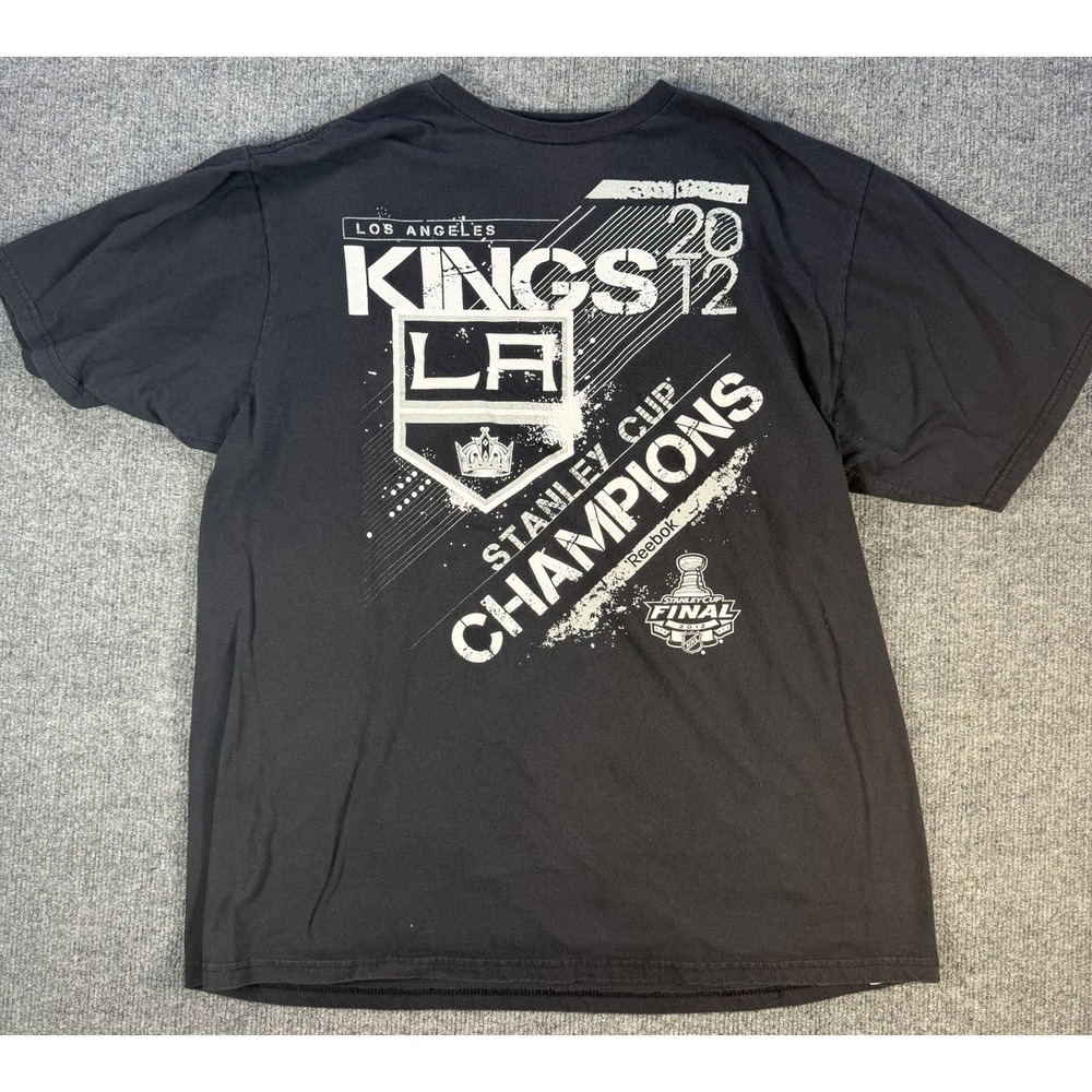 Reebok LA Kings 2012 Stanley Cup Champions Roster T Shirt Black Men's XL